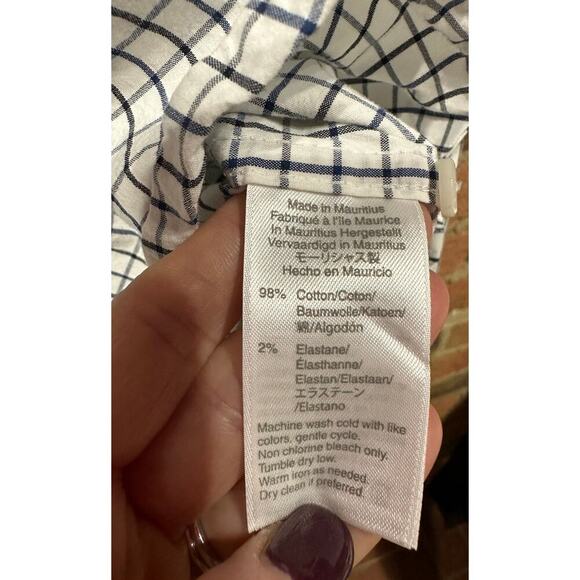 J.Crew Men’s Classic Stretch Button Down Blue White XL Casual Work preppy - Picture 5 of 6